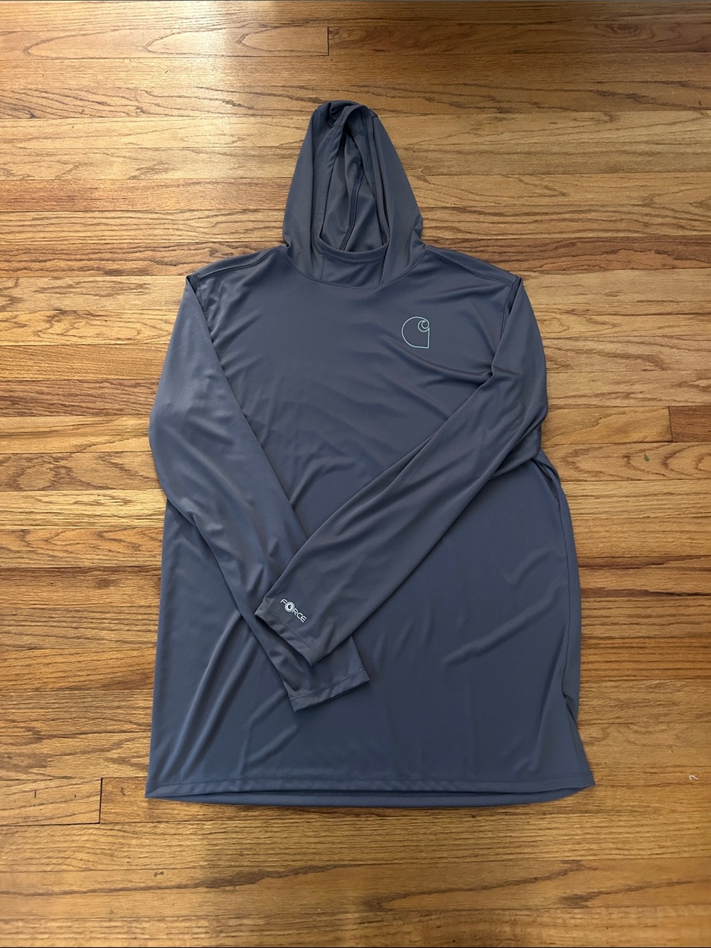 NWOT Carhartt Men's Grey Hooded Performance Pullover - Force Sun Defender
